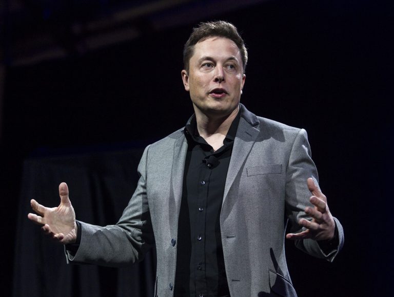 Elon Musk, CEO of Tesla Motors Inc., talks at an event.