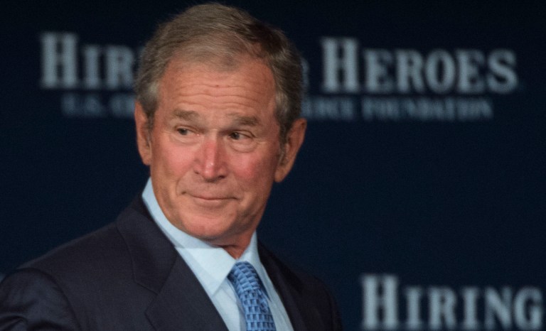 Former President George W. Bush speaks at the U.S. Chamber of Commerce Foundation's national summit, Wednesday, June 24, 2015, at the U.S. Chamber of Commerce in Washington. 