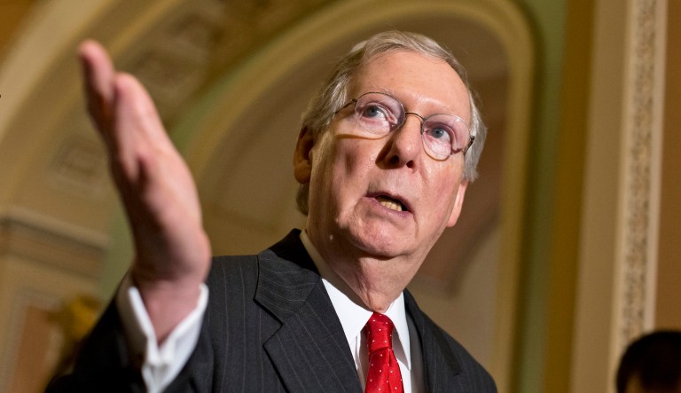 Sen. Mitch McConnell speaks.