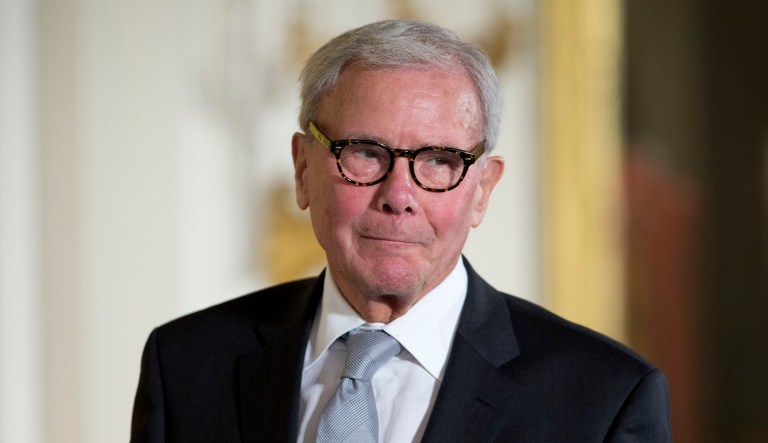 Journalist Tom Brokaw, is introduced before being awarded the Presidential Medal of Freedom, Monday, Nov. 24, 2014, during a ceremony in the East Room of the White House in Washington.  President Obama is presenting the nation's highest civilian honor to 19 artists, activists, public servants and others.
