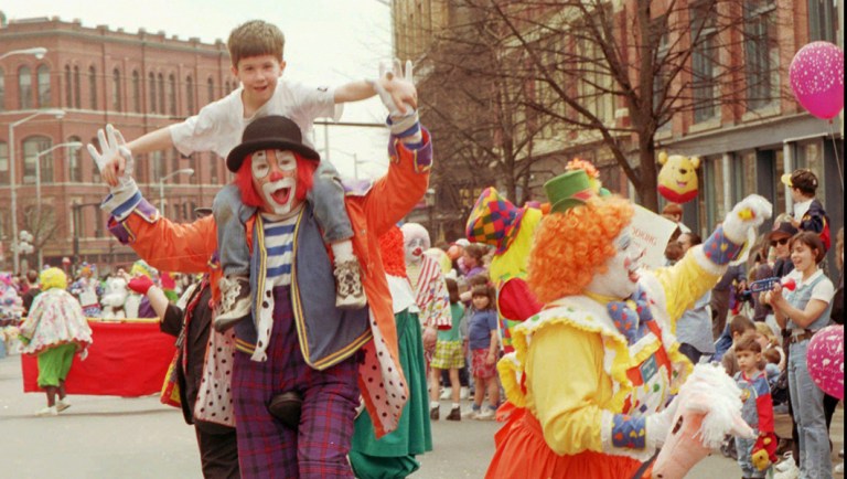 The Parade of Clowns in downtown Lowell, Mass..