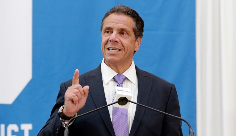 New York Gov. Andrew Cuomo attends the ceremony marking Billy Joel's 100th performance at New York's Madison Square Garden. 