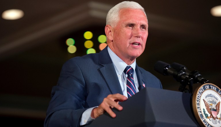 Vice President Mike Pence speaks. 