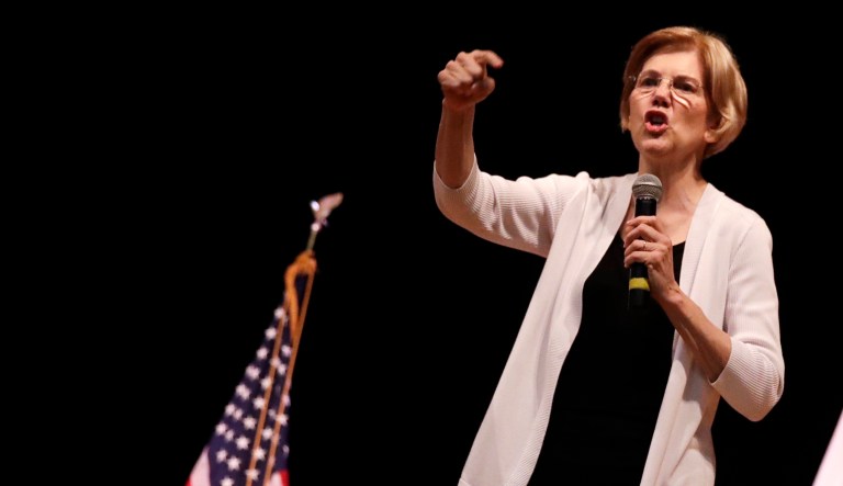 U.S. Sen. Elizabeth Warren, D-Mass., during a town hall style gathering. 