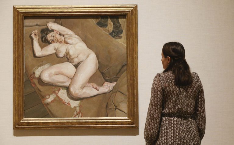 Naked Portrait with Reflection artwork by Lucian Freud. 