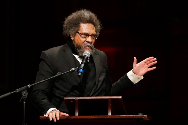 Harvard Professor Cornel West speaks during ceremonies on campus where W.E.B. Dubois Medals were awarded for contributions to black history and culture, Tuesday, Oct. 22, 2019, in Cambridge, Mass. 