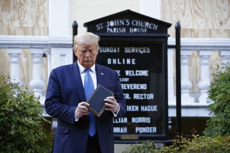 Some evangelical voters found President Trump's posing with a Bible in June outside St. John's Church across Lafayette Park from the White House "weird."