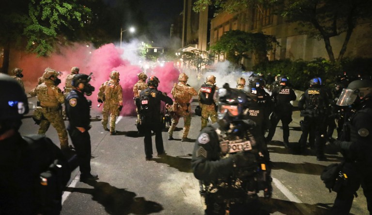 Police union building broken into and burned during Portland riots