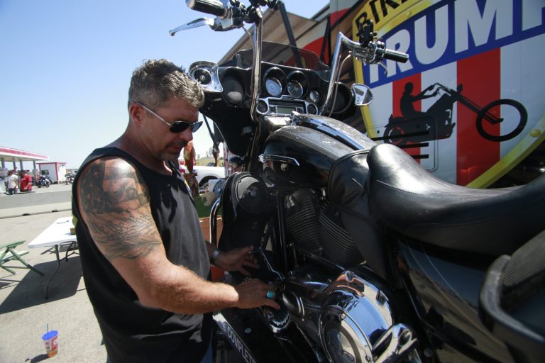 ‘Wisconsin ain’t theirs’: ‘Bikers for Trump’ descends upon Democratic convention to show support for president