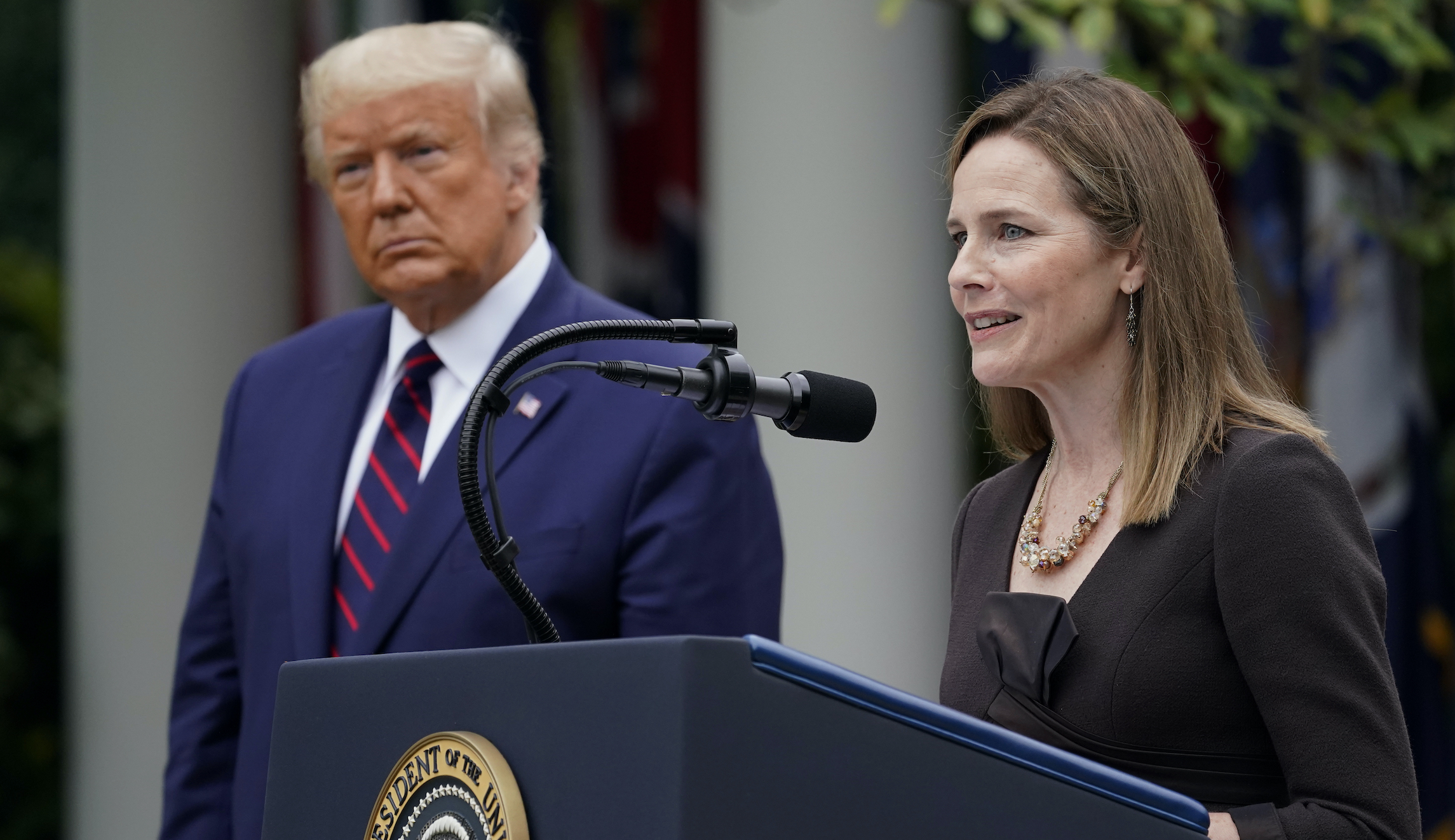 Amy Coney Barrett will likely be a swing vote on security issues