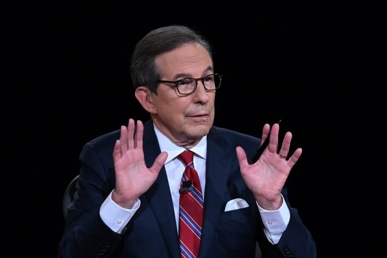 Moderator Chris Wallace of Fox News speaks during the first presidential debate with President Donald Trump and Democratic presidential candidate former Vice President Joe Biden Tuesday, Sept. 29, 2020, at Case Western University and Cleveland Clinic, in Cleveland.