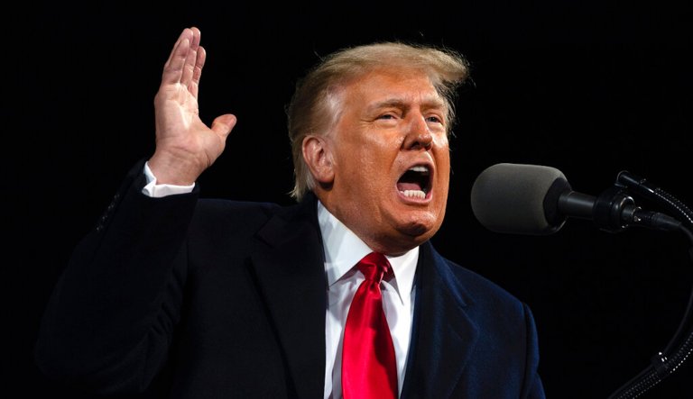 President Donald Trump speaks at a campaign rally for Senate Republican candidates, Sen. Kelly Loeffler, R-Ga., and Sen. David Perdue, R-Ga., at Valdosta Regional Airport, Saturday, Dec. 5, 2020, in Valdosta, Ga.