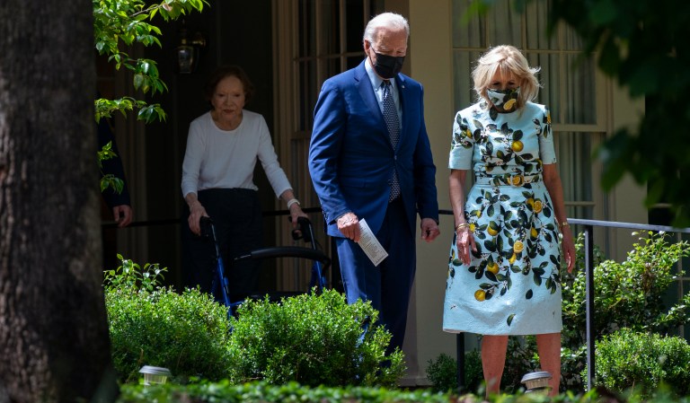 Bidens meet Carters in first in-person meeting of presidents since inauguration