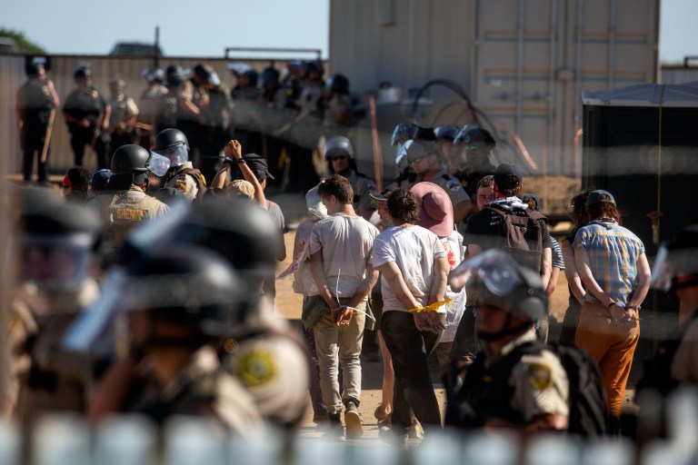 Protesters disrupt construction of oil pipeline project in Minnesota