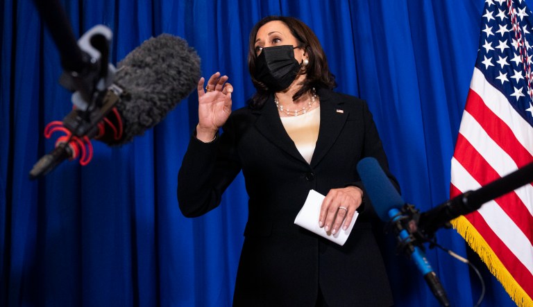 ‘I voted for you’: Woman posing as reporter questions Kamala Harris at press conference