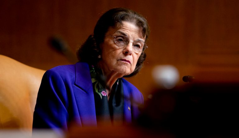 Sen. Dianne Feinstein (D-CA) attends a Senate Appropriations Subcommittee on Commerce, Justice, Science, and Related Agencies hearing, Wednesday, June 9, 2021, on Capitol Hill in Washington.