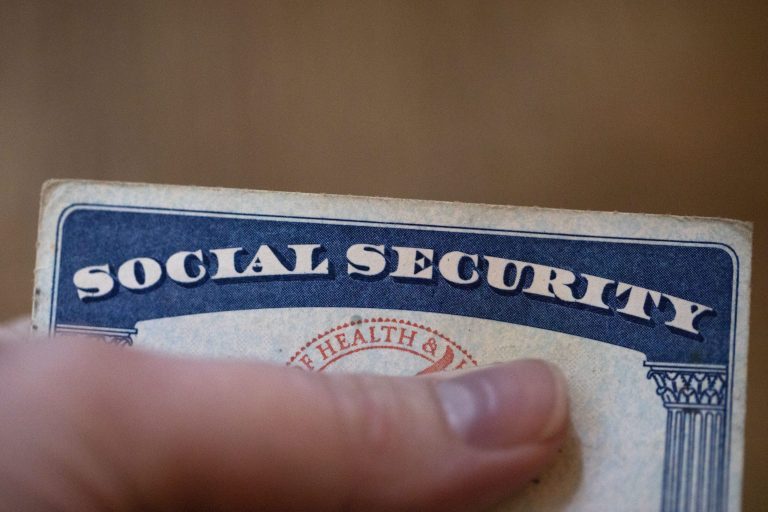 A Social Security card is displayed on Oct. 12, 2021, in Tigard, Oregon.