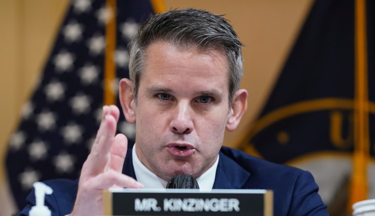 Rep. Adam Kinzinger, R-Ill., speaks as the House select committee investigating the Jan. 6 attack on the U.S. Capitol holds a hearing at the Capitol in Washington, Thursday, July 21, 2022.