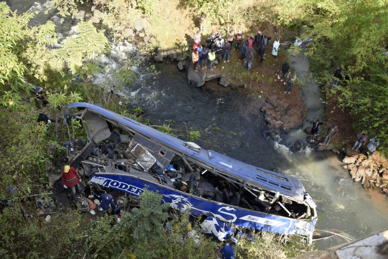 Over 30 dead after bus falls off bridge in Kenya