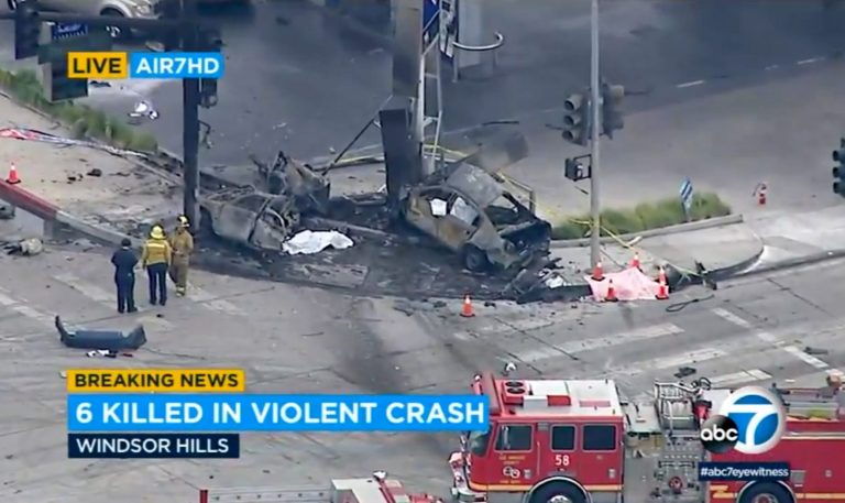 Los Angeles DA charges woman with six counts of murder after fiery crash