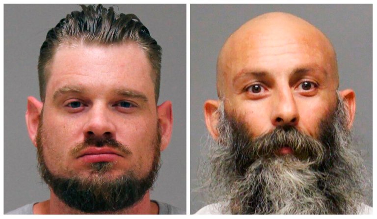 Adam Dean Fox (left) and Barry Croft Jr., two of the alleged leaders in the plan to kidnap Michigan Gov. Gretchen Whitmer, are seen in this photo from April 8.