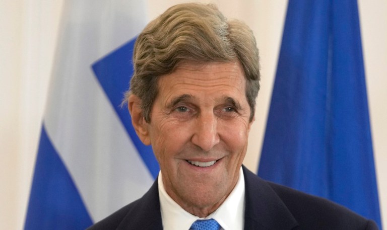 Special US Presidential Envoy for Climate John Kerry attends a meeting with Greece's Prime Minister Kyriakos Mitsotakis at Maximos Mansion in Athens, Greece, Monday, Aug. 29, 2022. 