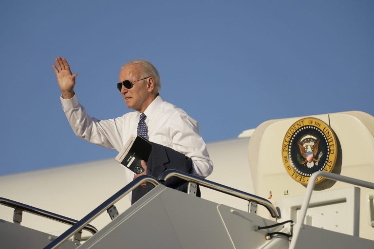 President Joe Biden and First Lady Jill Biden departed the White House Tuesday night for an unscheduled trip to Wilmington, Delaware to vote in the state's primary election.