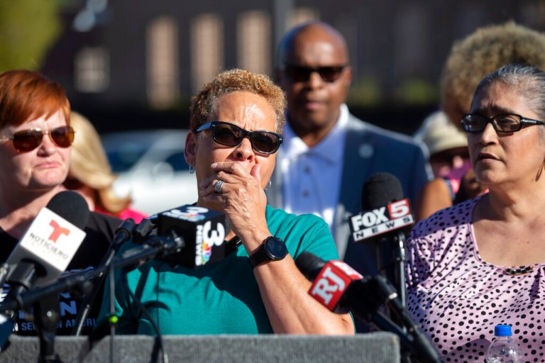 Pat Spearman, a Democratic state senator and candidate for North Las Vegas mayor, speaks during a news conference at the North Las Vegas Community Correctional Center.