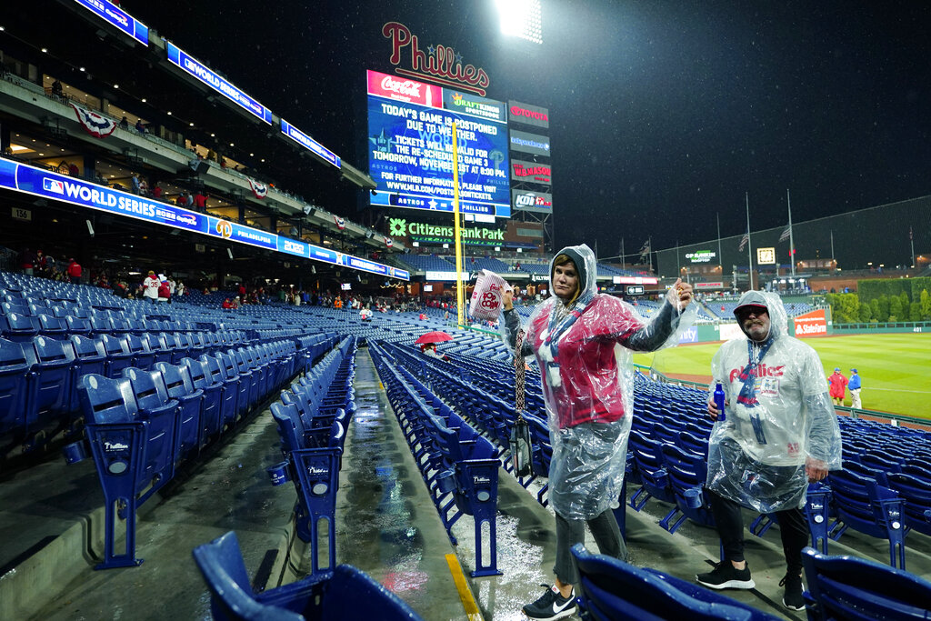 Astros-Phillies World Series Game 3 postponed due to rain