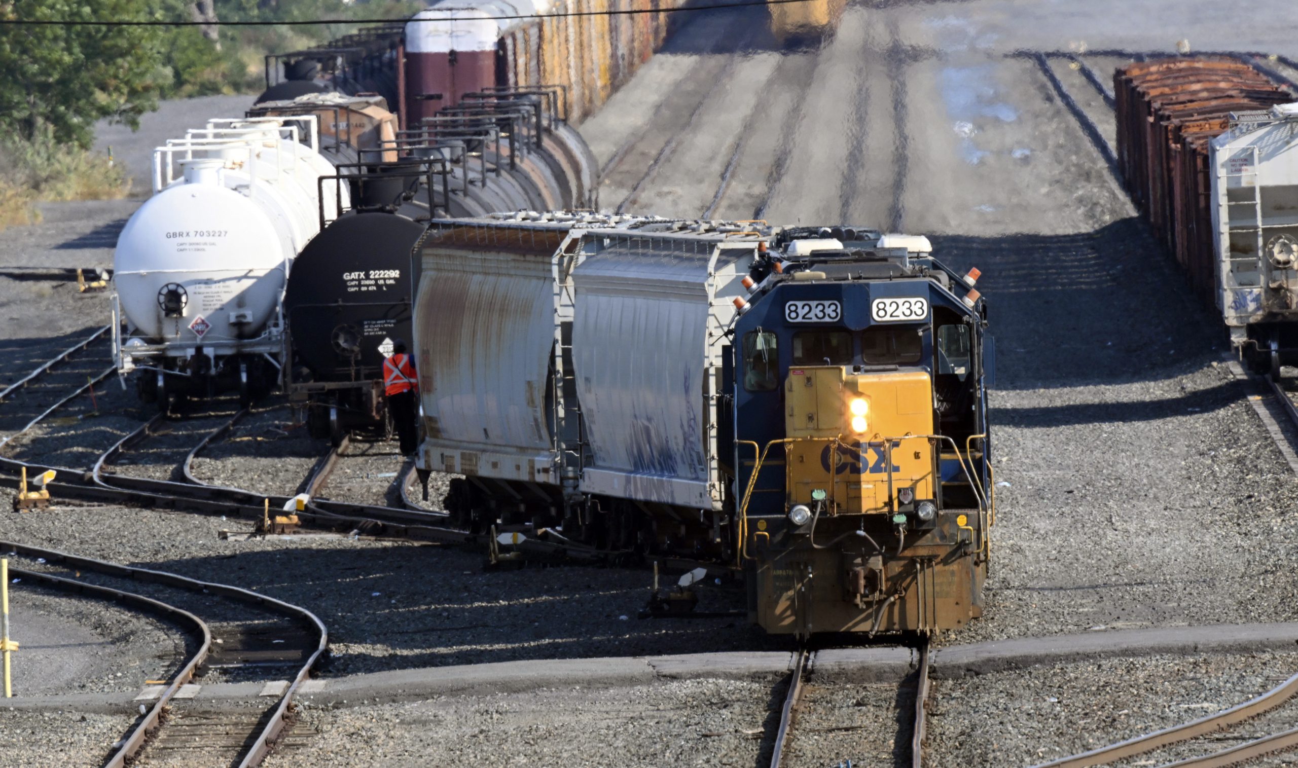 Red tape on the tracks