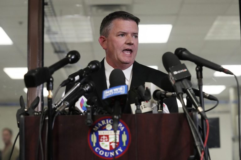 Maricopa County Board of Supervisors Chairman Bill Gates gives an update about the ballot counting during a news conference at the Maricopa County Recorders Office in Phoenix, Thursday, Nov. 10, 2022. 