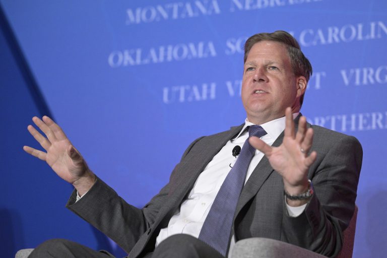 New Hampshire Gov. Chris Sununu takes part in a panel discussion during a Republican Governors Association conference, Tuesday, Nov. 15, 2022, in Orlando, Florida.