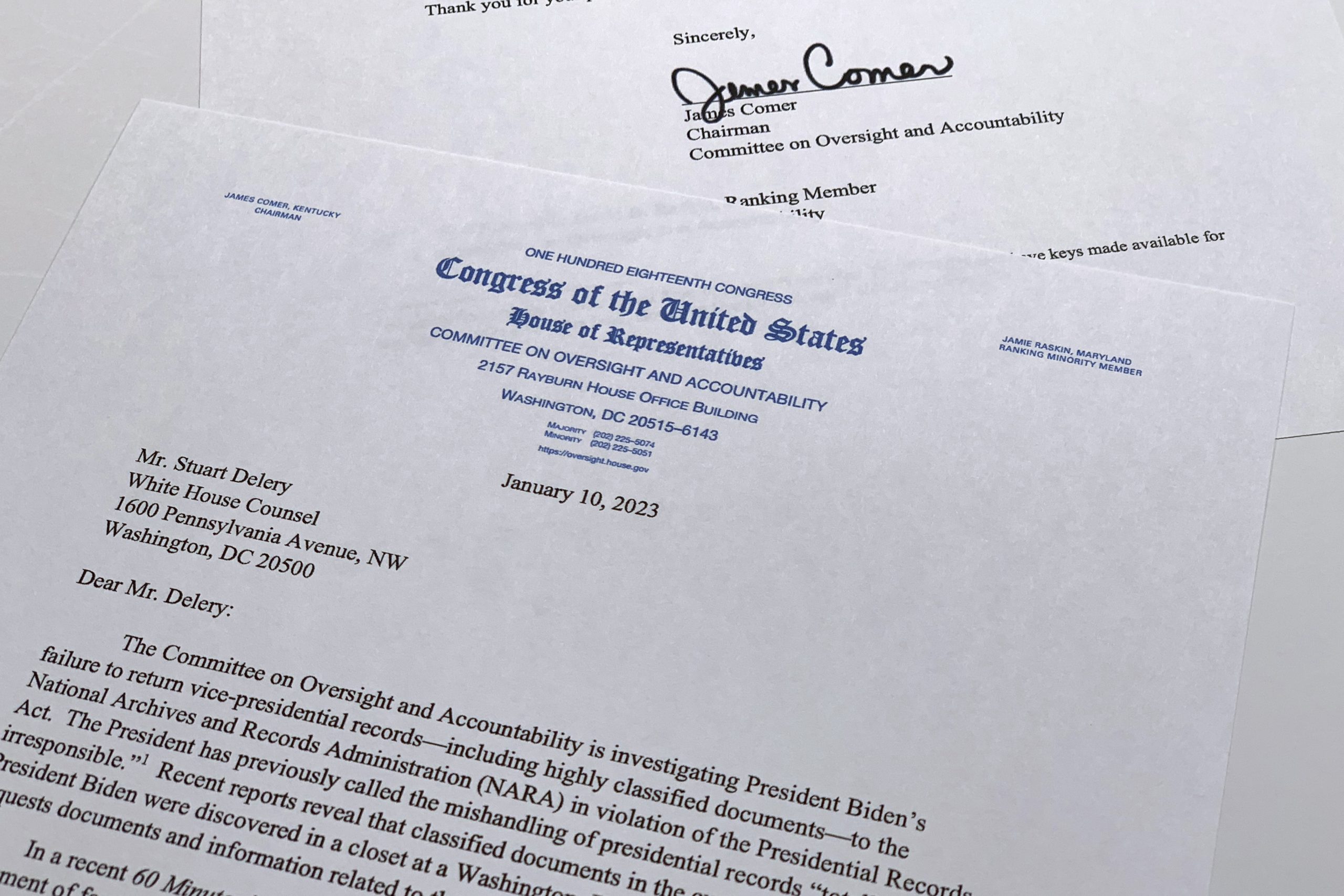 Biden documents: House panel seeking information from National Archives over classified docs