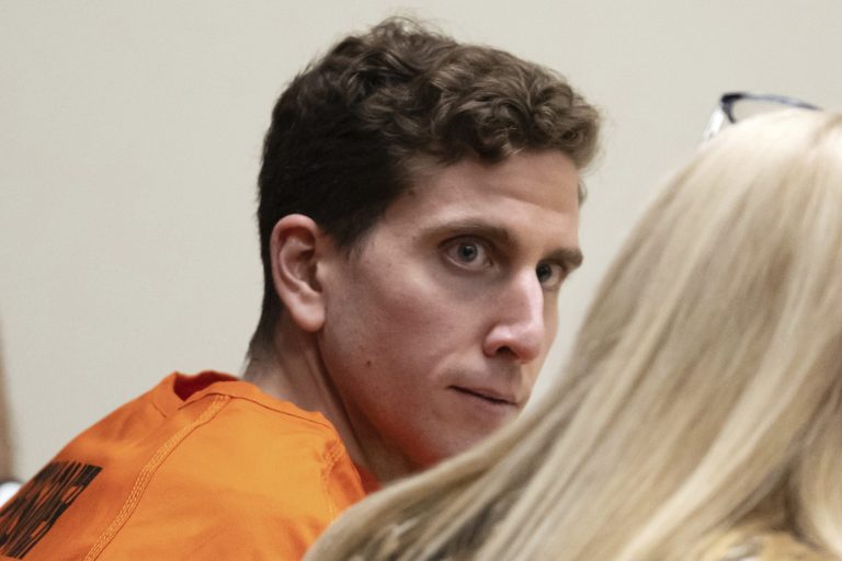 FILE - Bryan Kohberger, left, who is accused of killing four University of Idaho students in November 2022, looks toward his attorney, during a hearing in Latah County District Court, Jan. 5, 2023, in Moscow, Idaho. 