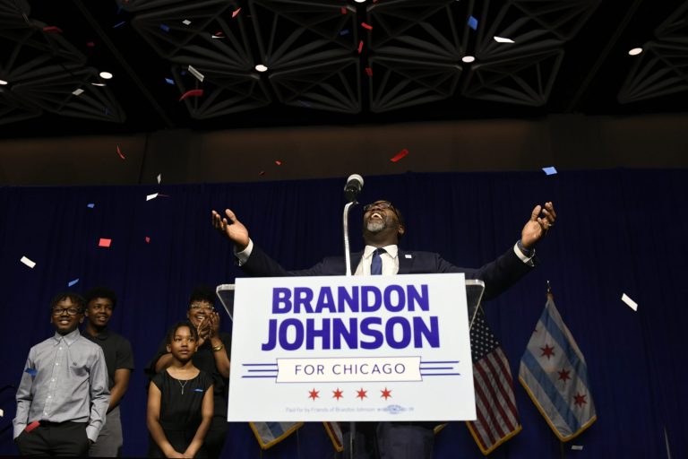 Chicago Mayor-elect Brandon Johnson celebrates with supporters after defeating Paul Vallas after the mayoral runoff election late Tuesday, April 4, 2023, in Chicago. For many progressives, the past decade has been littered with disappointments. But recent down-ballot victories are providing hope of reshaping the Democratic Party from the bottom up, rather than from Washington.