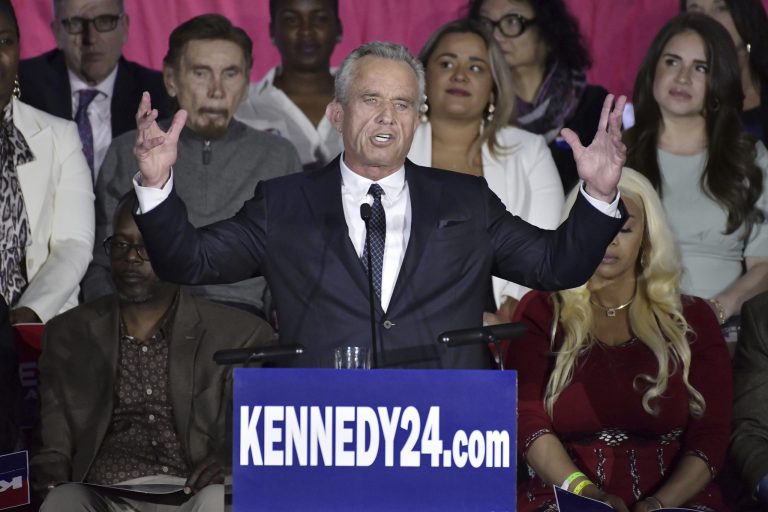 Democratic presidential candidate Robert F. Kennedy Jr. speaks at a campaign event earlier this year.