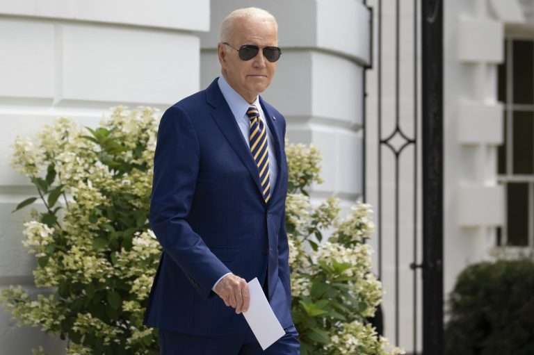 President Joe Biden walks out of the White House to board Marine One on the South Lawn in Washington, Thursday, July 6, 2023.