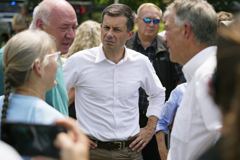 Transportation Secretary Pete Buttigieg, pictured in July, took at least 18 flights on jets between early 2021 and mid-2022, according to reports.