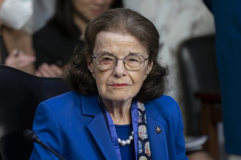 Sen. Dianne Feinstein (D-CA) returns to the Senate Judiciary Committee following a more than two-month absence, at the Capitol in Washington, May 11, 2023.