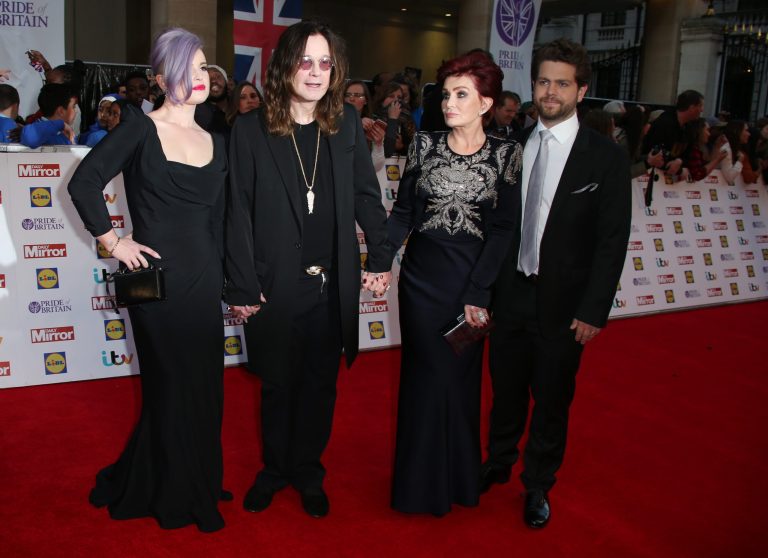The Osbourne family has left Los Angeles and will share their new life in England through a BBC reality TV series. Pictured here in 2015, from left, Kelly Osbourne, Ozzy Osbourne, Sharon Osbourne, and Jack Osbourne pose for photographers upon arrival at the Pride of Britain Awards in London. 