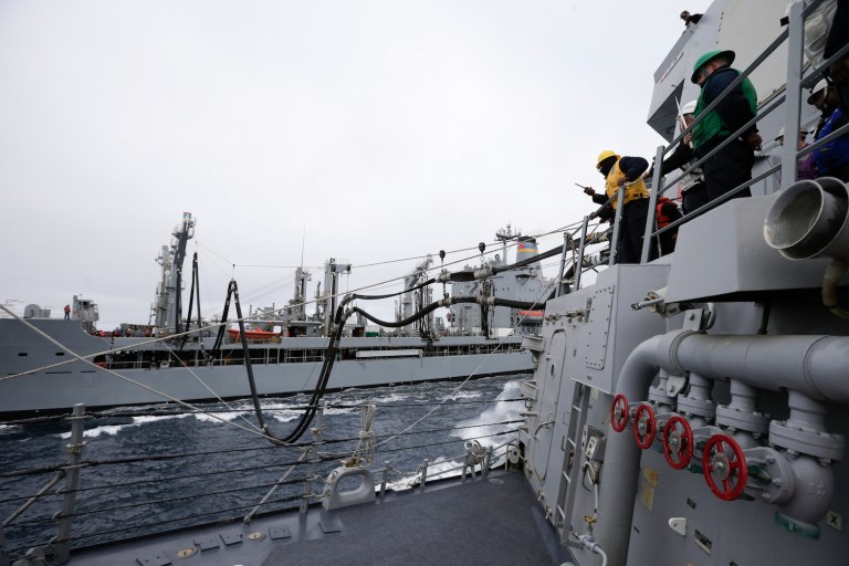 Our Navy has been downsized to the point where we have effectively cut our fleet in half. (AP Photo/Gregory Bull)