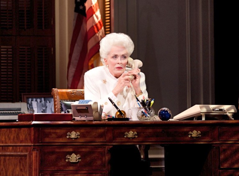 This theater image released by The Hartman Group shows Holland Taylor as former Texas Gov. Ann Richards during a performance of 