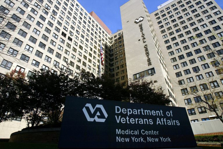 The exterior of the Veterans Affairs Hospital is seen November 10, 2003 in New York City. (Photo by Spencer Platt/Getty Images)