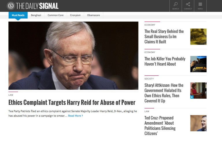 The Heritage Foundation is launching The Daily Signal, a new multimedia news organization aimed at building a direct link to a mass audience. (Screenshot)