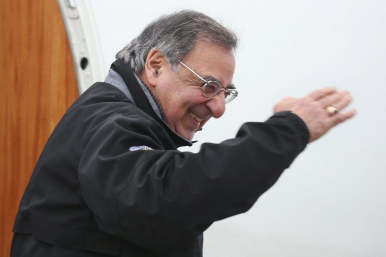 Leon Panetta salutes as he boards a plane for California after returning from NATO meetings in Brussels Friday, Feb. 22, 2013 at Andrews Air Force Base, Md. Â (AP File/Chip Somodevilla, Pool)