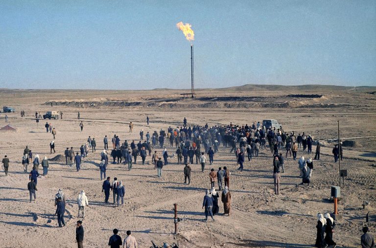 FILE - In this April, 1975 file photo, Syria opens its fourth oil field at Jbeissah, 19 miles west of the Iraq Border. Activists say that U.S.-led airstrikes have targeted Syrian oil installations held by the militant Islamic State group, killing at least five people on Thursday, Sept. 25, 2014. The Britain-based Syrian Observatory for Human Rights and two local activist collectives say the airstrikes hit refineries and oil fields in the eastern provinces of Deir el-Zour and Hassakeh.(AP Photo/Harry Koundakjian, File)