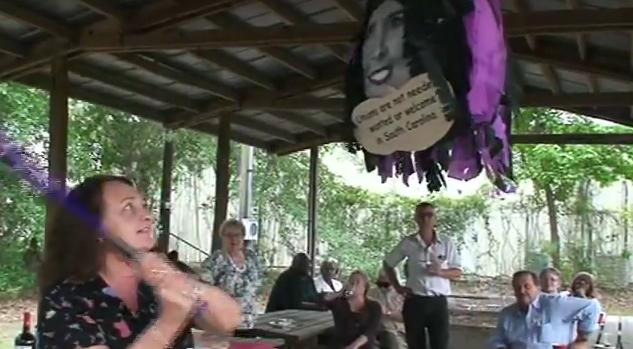 ‘Whack her!” Union prez attacks Gov. Haley pinata