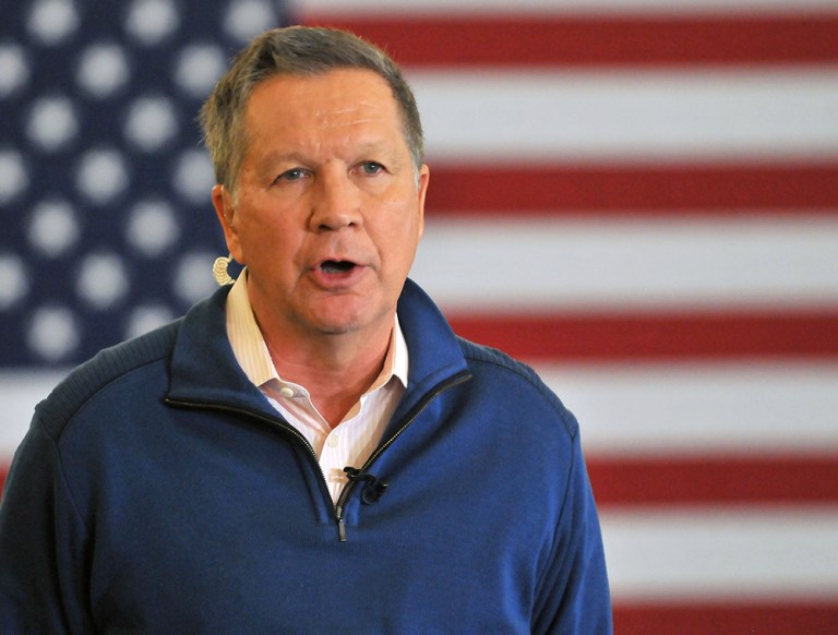 Kasich leads Trump 33 percent to 31 percent in a poll of the state from ARG. (AP Photo/John L. Russell)
