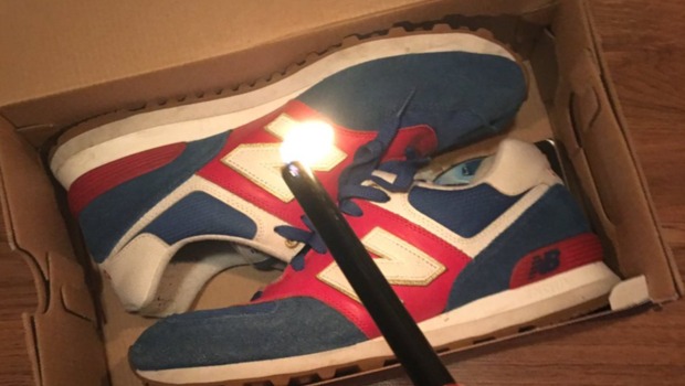 Trump protestors torch New Balance tennis shoes