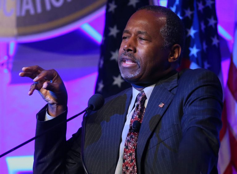 Presidential candidate Dr. Ben Carson speaks at the National Sheriffs' Association annual conference June 30, 2015 in Washington. (Photo by Mark Wilson/Getty Images)